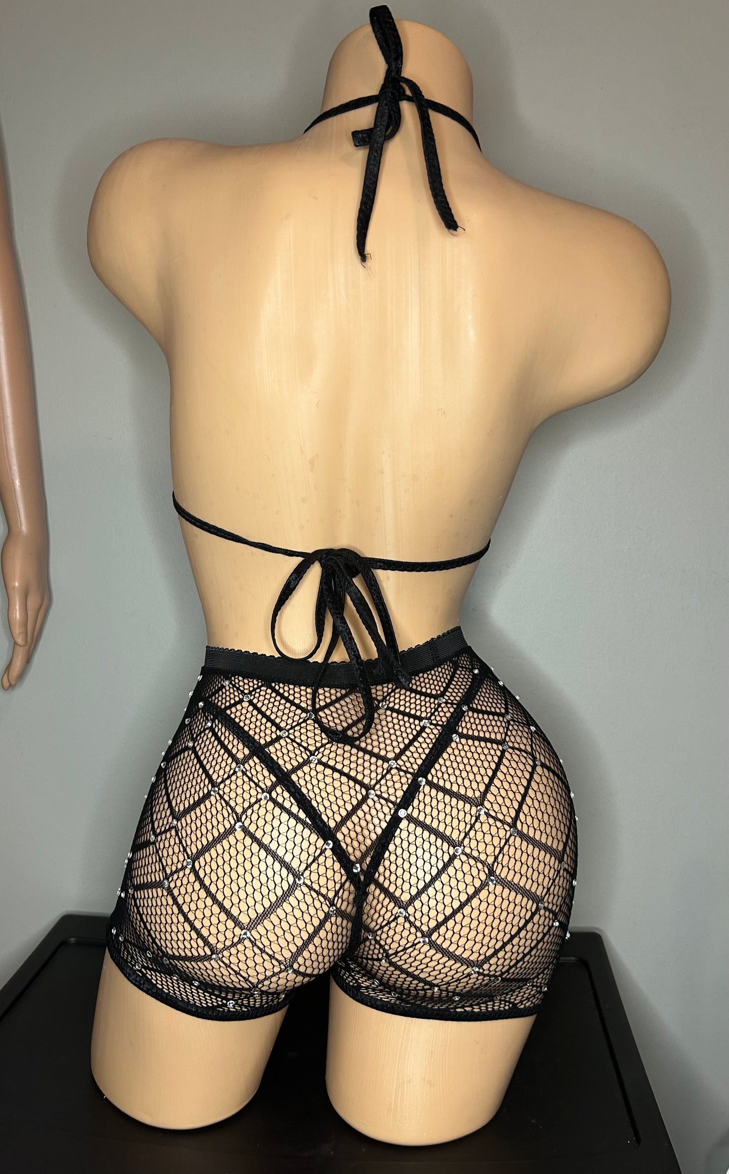 Black Three Piece Short Set