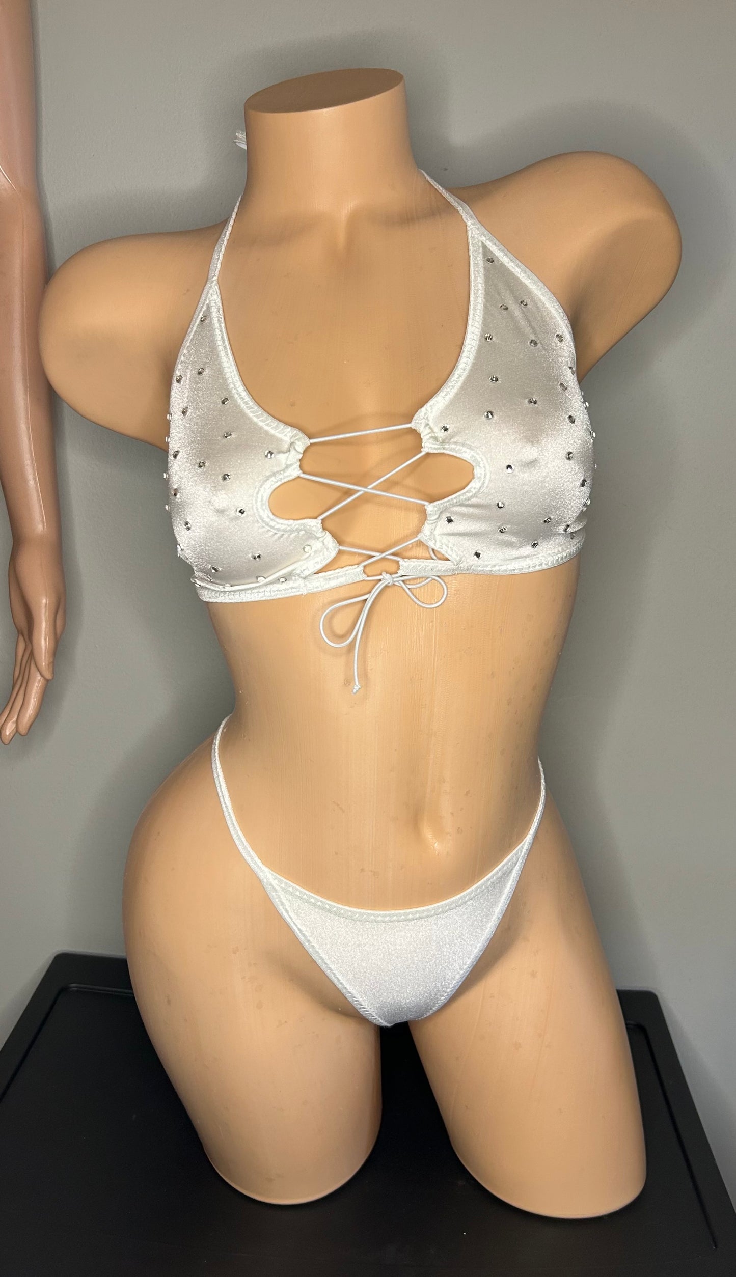 White Three Piece Short Set